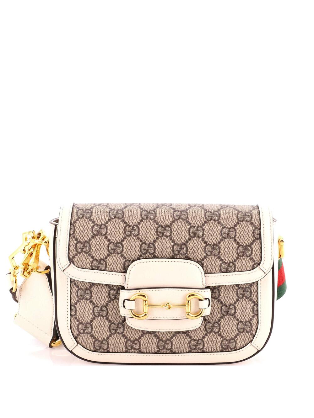Gucci Horsebit Shoulder Bag Gg Coated #377312G25B